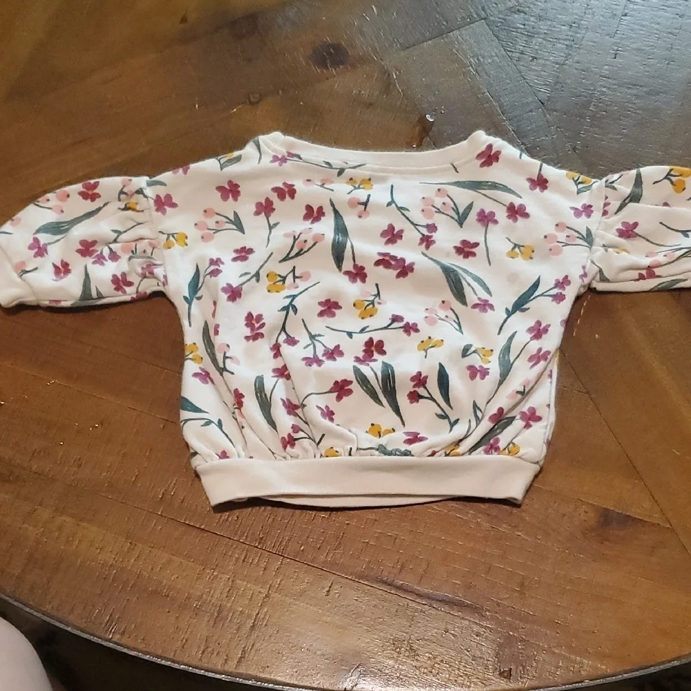 Carter's Floral Print Sweatshirt - White, Pink, Yellow, Green